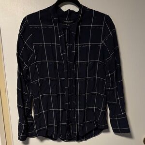Banana Republic Dark Blue Plaid Shirt